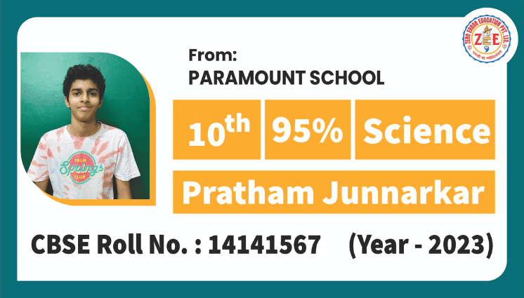 Arihant Mahajan – 2020 – 95% Chemistry (12th) Divraj Walia – 2023 – 96% Maths (10th) Arushi Arora – 2019 – 95% Science (10th) Lakshya Narwal – 2020 – 95% Science (10th) Ayush Prasad – 2023 – 95% Science (10th) Pratham Junnarkar – 2023 – 95% Science (10th)